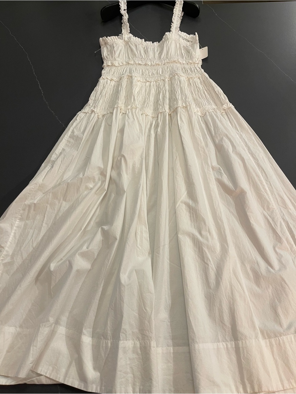 NEW DÔEN Marianne Organic Cotton Poplin Midi Dress In Salt Size L - Picture 7 of 13